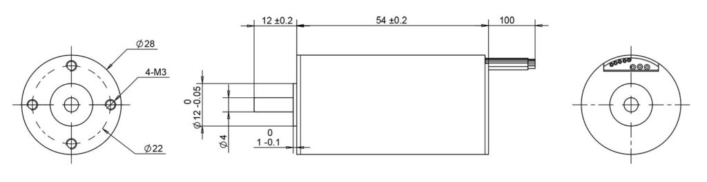 brushless coreless motor drawing