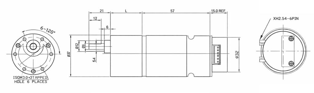 37mm dc gear motor drawing